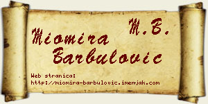 Miomira Barbulović vizit kartica